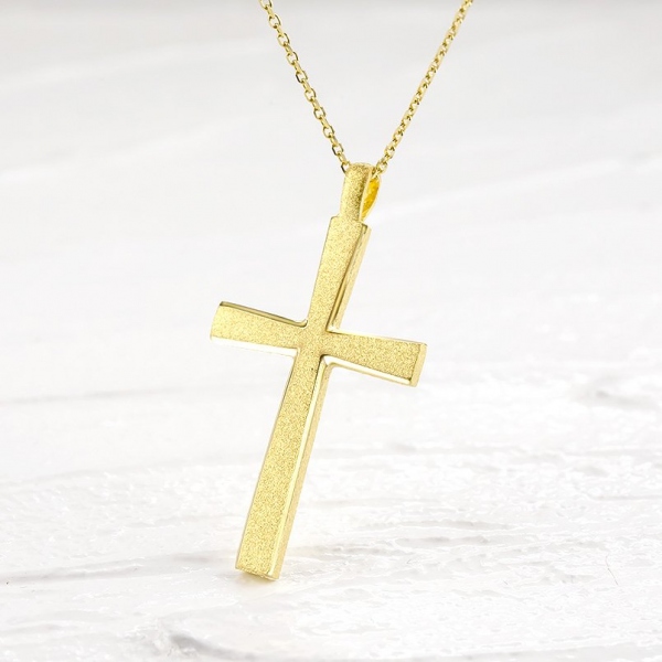 きらめく純金の輝き ネックレス 24金クロス十字架 「ジュエリー工房アトラス」